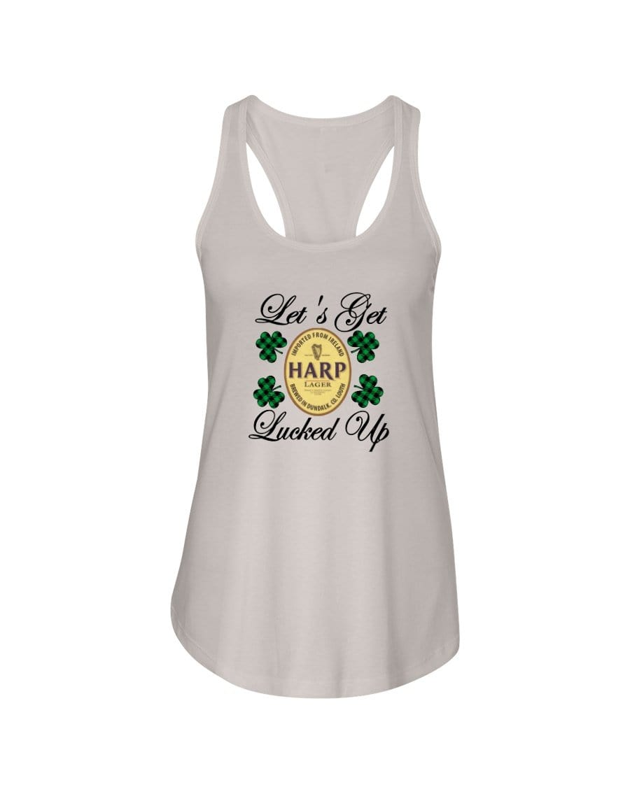 Shirts Silver / XS Winey Bitches Co "Let's Get Lucked Up" Harp Ladies Racerback Tank Top* WineyBitchesCo