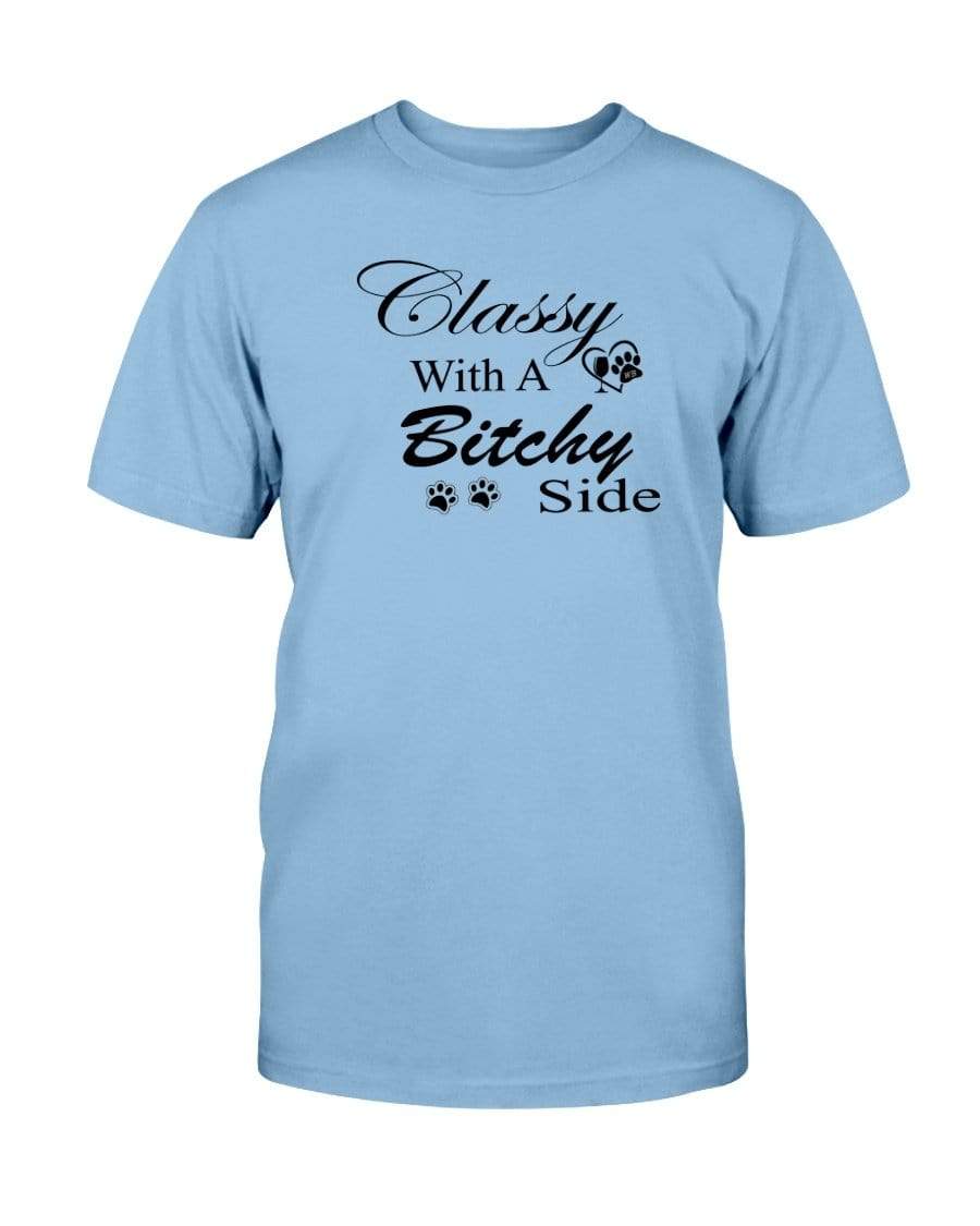 Shirts Sky / S Winey Bitches Co "Classy with a Bitchy Side" Black Letters Ultra Cotton T-Shirt WineyBitchesCo