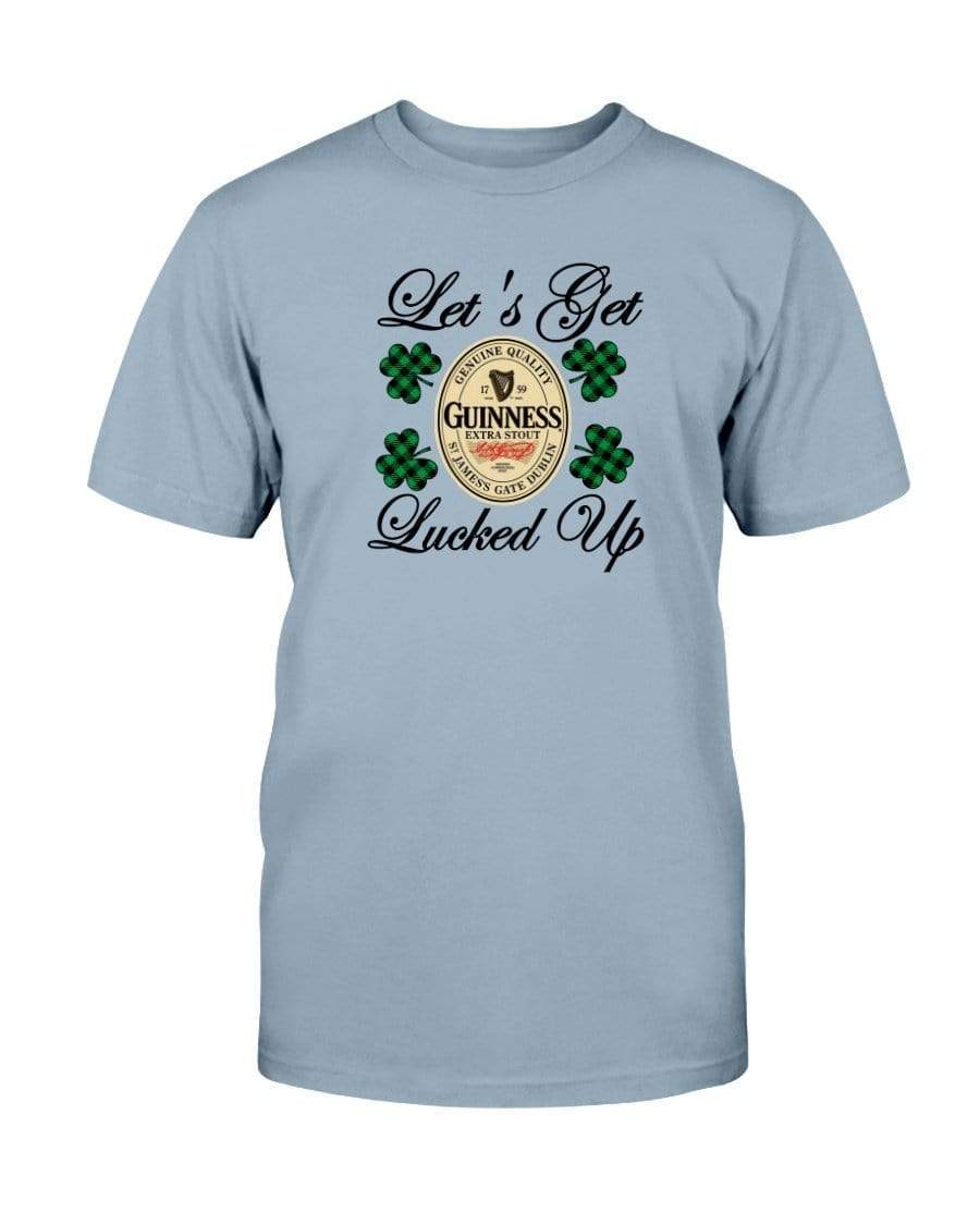 Shirts Stone Blue / S Winey Bitches Co "Let's Get Lucked Up" Guinness Ultra Cotton T-Shirt WineyBitchesCo