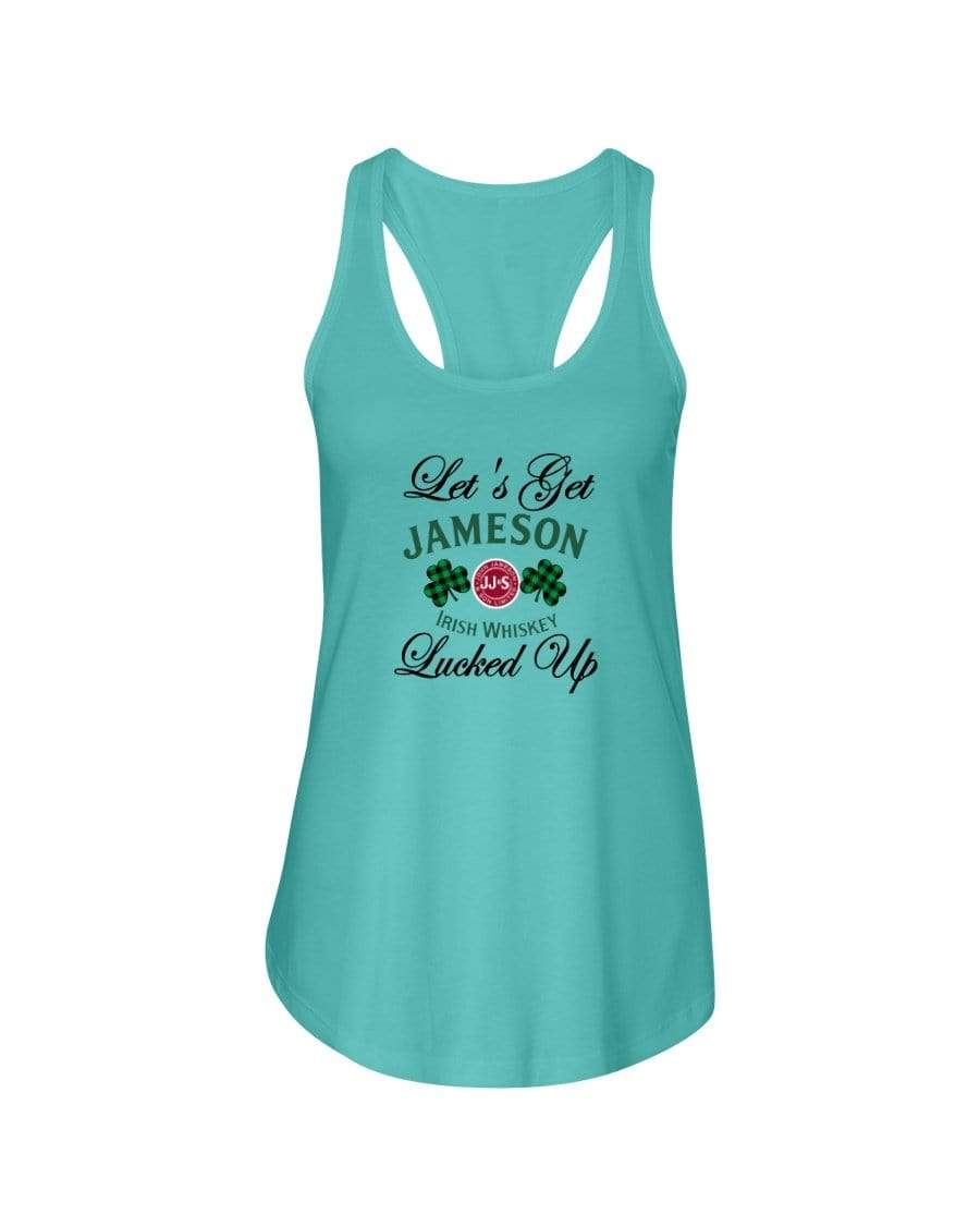 Shirts Tahiti Blue / XS Winey Bitches Co "Let's Get Lucked Up" Jameson Ladies Racerback Tank Top* WineyBitchesCo
