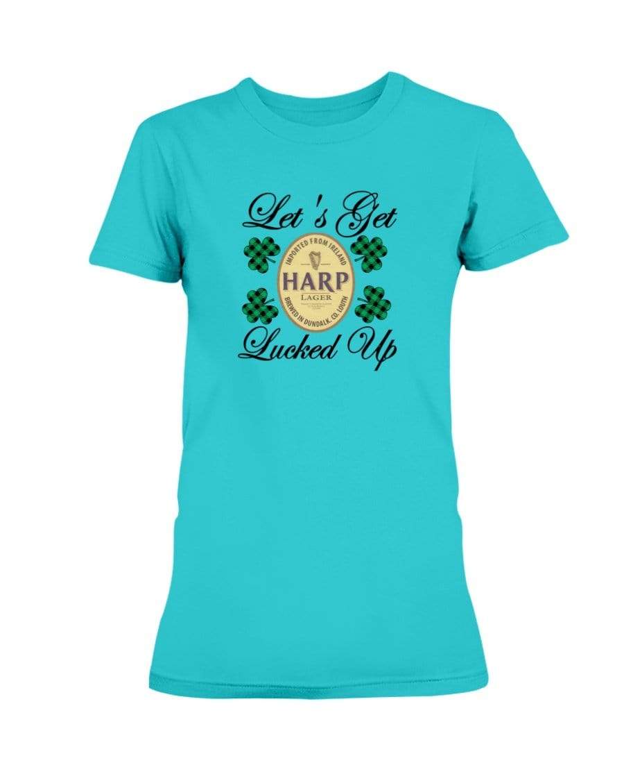 Shirts Tropical Blue / S Winey Bitches Co "Let's Get Lucked Up" Harp Ladies Missy T-Shirt WineyBitchesCo