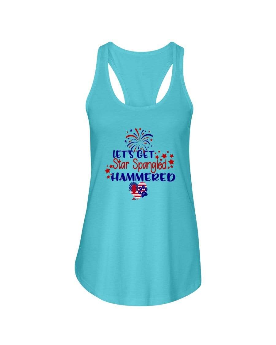 Shirts Turquoise / XS Winey Bitches Co "Let's Get Star Spangled Hammered" Ladies Racerback Tank WineyBitchesCo