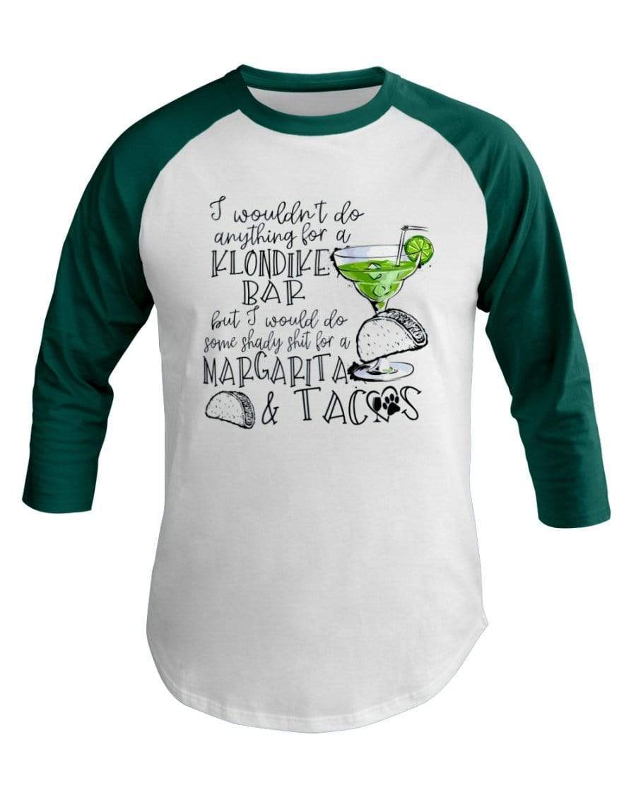 Shirts White/Evergreen / XS Winey Bitches Co Margaritas and Tacos 3/4 Sleeve Raglan Shirt WineyBitchesCo