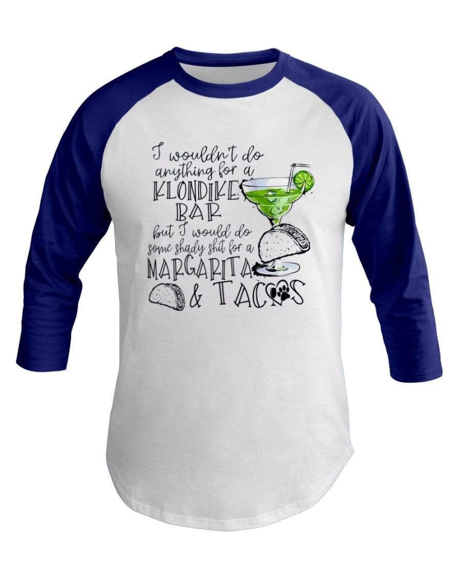 Shirts White/Lapis / XS Winey Bitches Co Margaritas and Tacos 3/4 Sleeve Raglan Shirt WineyBitchesCo