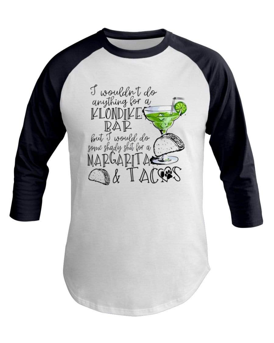 Shirts White/Navy / XS Winey Bitches Co Margaritas and Tacos 3/4 Sleeve Raglan Shirt WineyBitchesCo