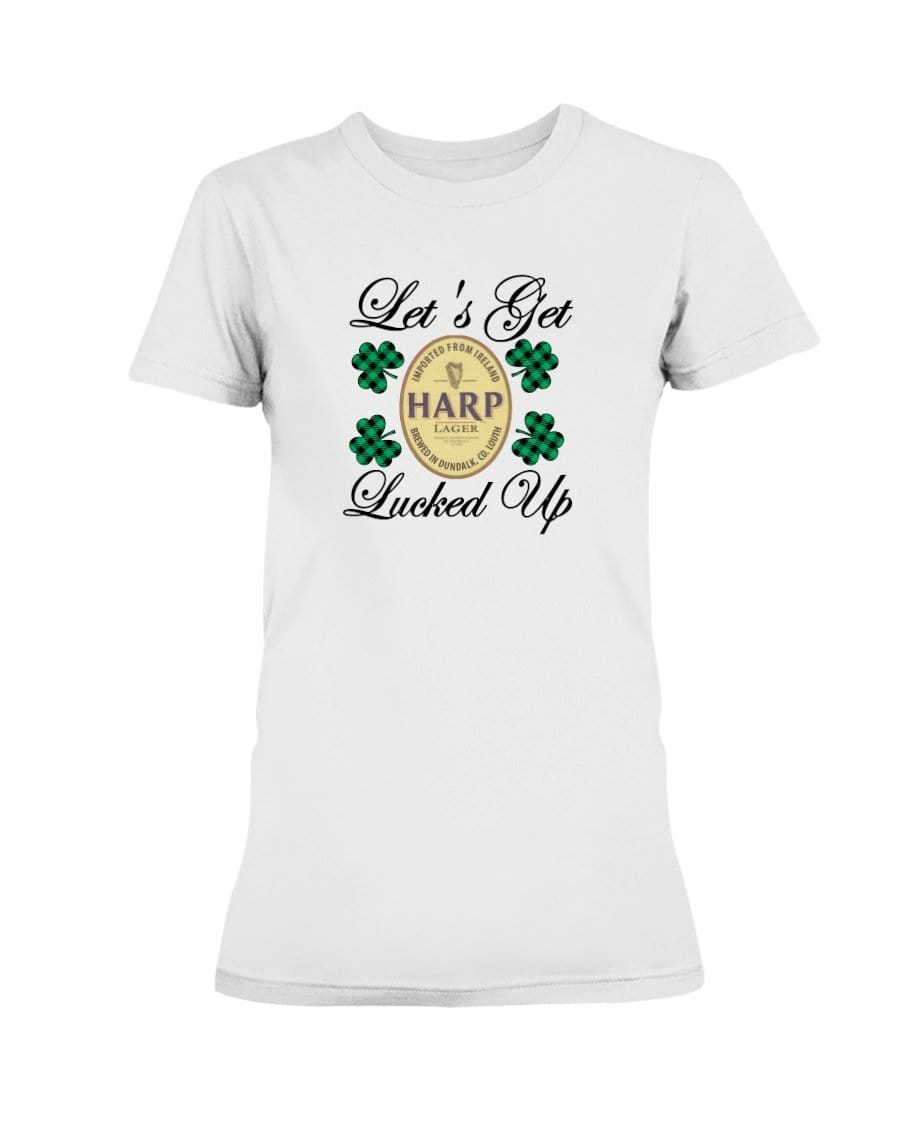 Shirts White / S Winey Bitches Co "Let's Get Lucked Up" Harp Ladies Missy T-Shirt WineyBitchesCo