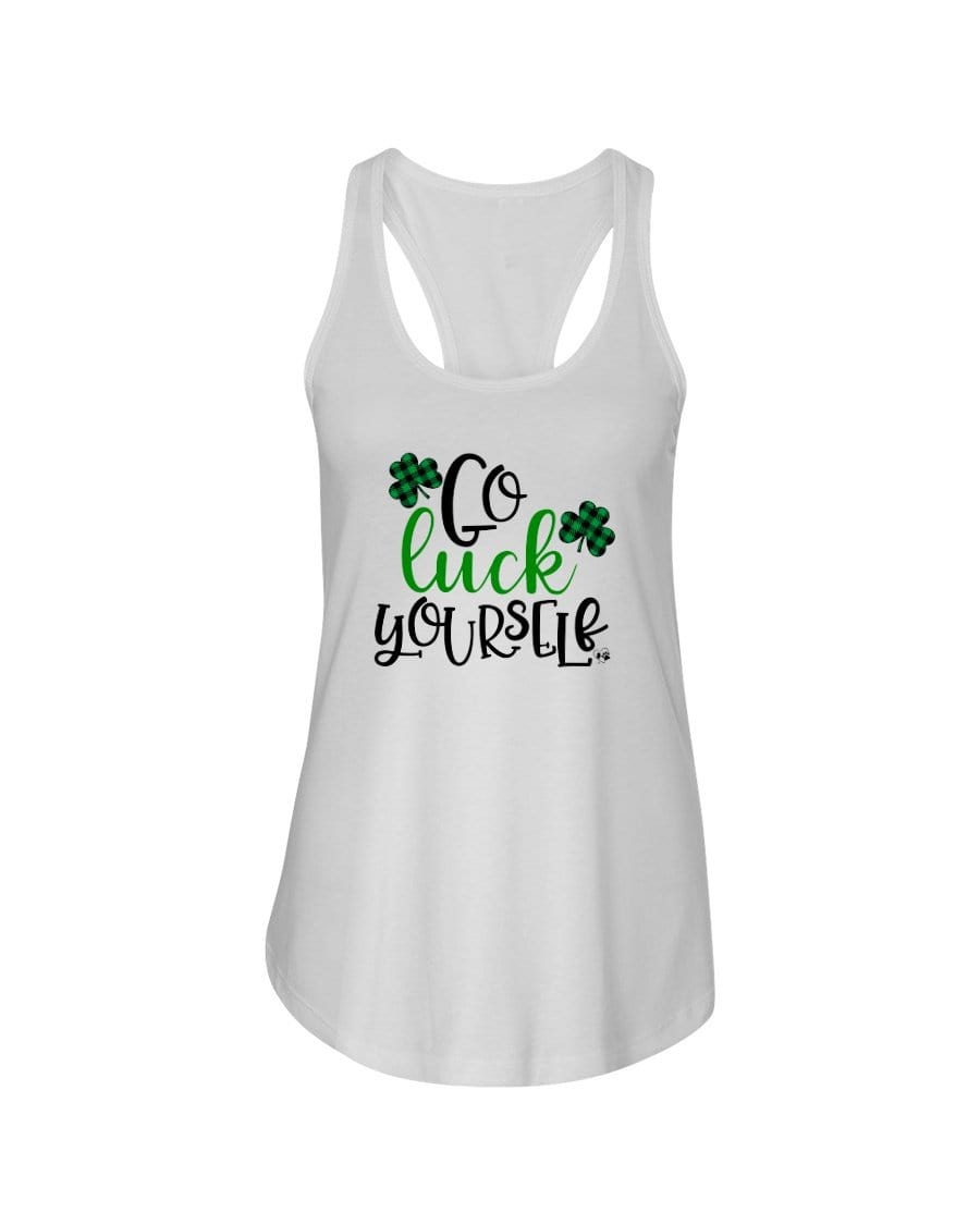 Shirts White / XS Winey Bitches Co "Go Luck Yourself" Ladies Racerback Tank Top* WineyBitchesCo