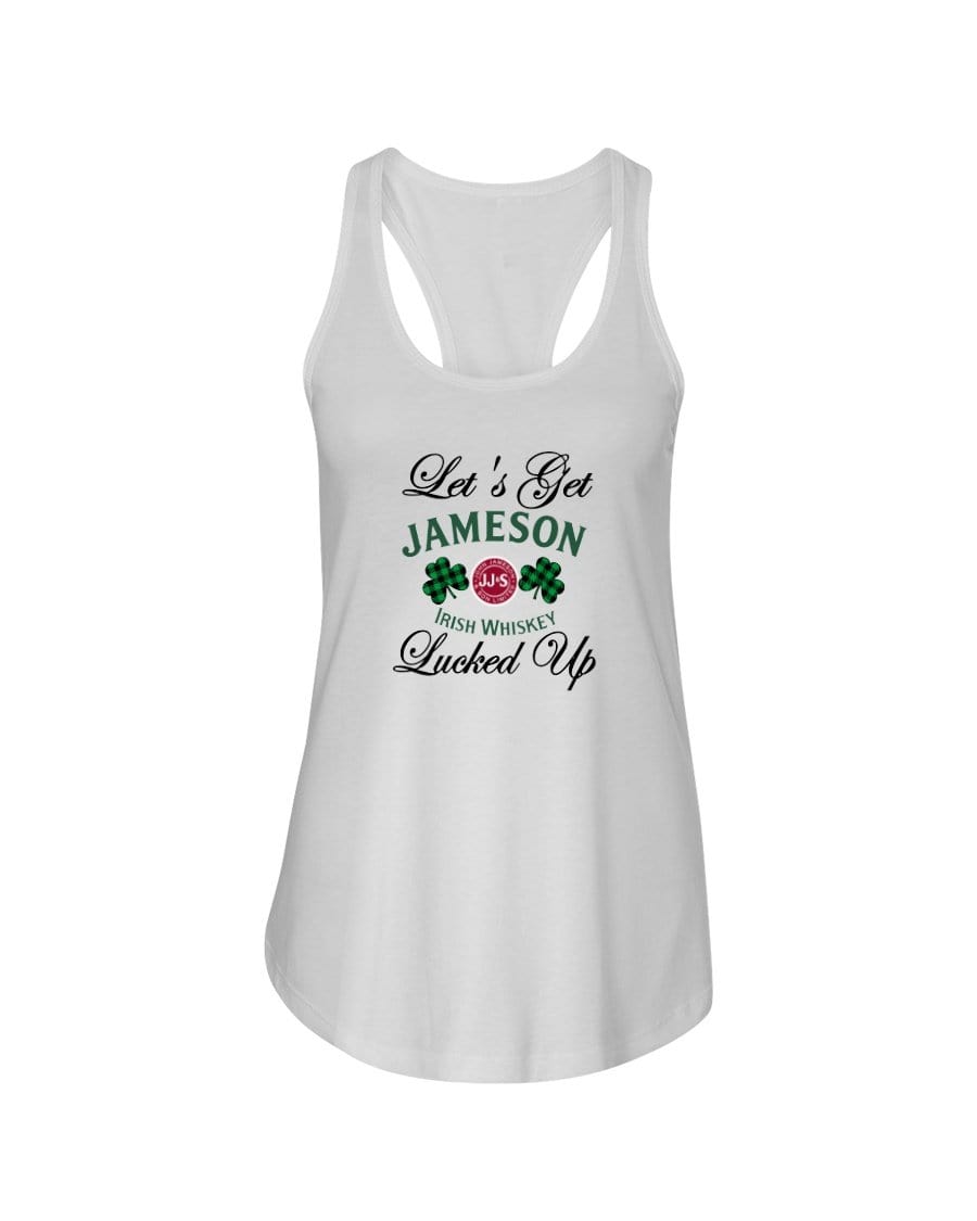 Shirts White / XS Winey Bitches Co "Let's Get Lucked Up" Jameson Ladies Racerback Tank Top* WineyBitchesCo