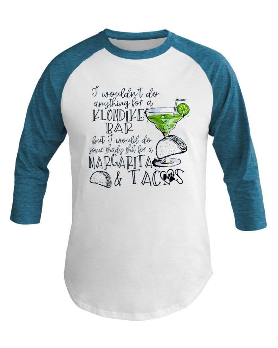 Shirts Wht/Neo Htr Blu / XS Winey Bitches Co Margaritas and Tacos 3/4 Sleeve Raglan Shirt WineyBitchesCo