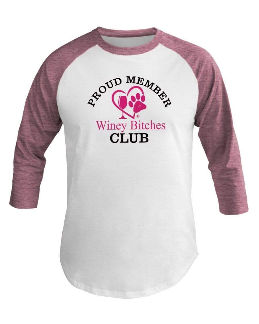 Shirts Wht/Neo Htr Pnk / XS Winey Bitches Co 3/4 Sleeve Raglan Shirt WineyBitchesCo