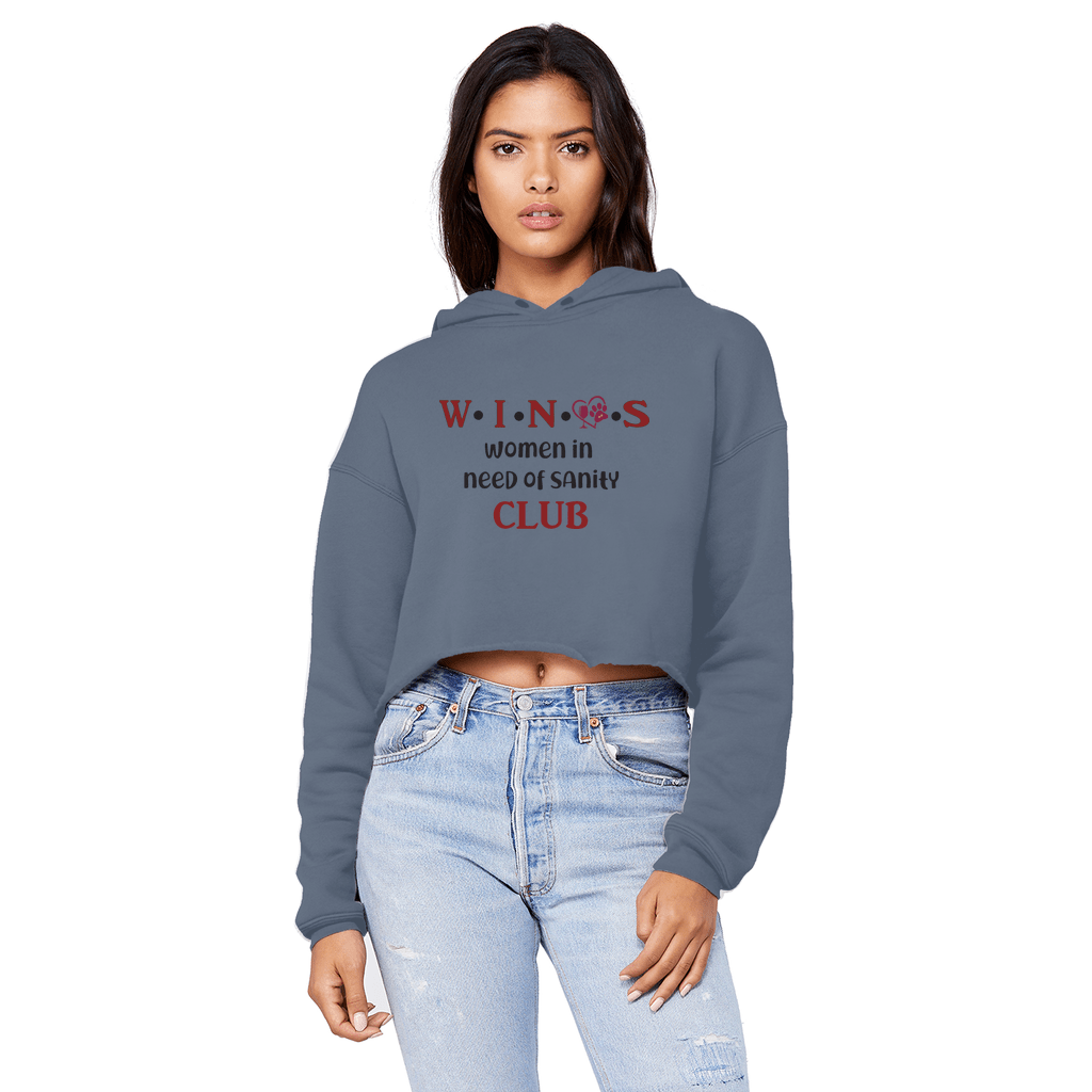Sweatshirts Airforce Blue / XS WineyBitches.Co Winos Club Unisex Cropped Raw Edge Boyfriend Hoodie WineyBitchesCo