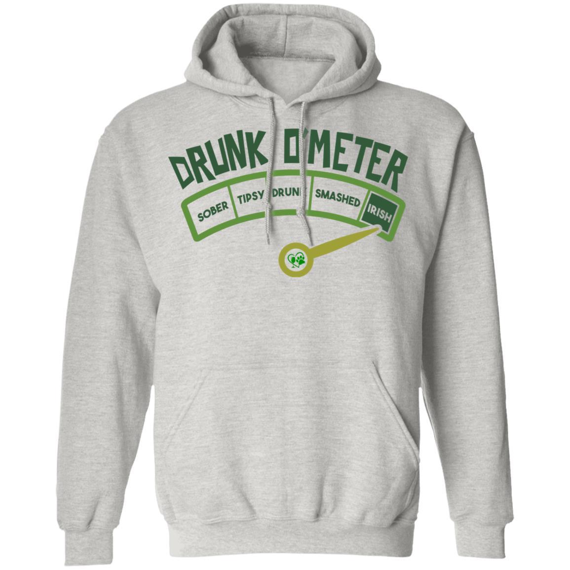 Sweatshirts Ash / S Winey Bitches Co "Irish Drunk O'Meter" Pullover Hoodie 8 oz. WineyBitchesCo
