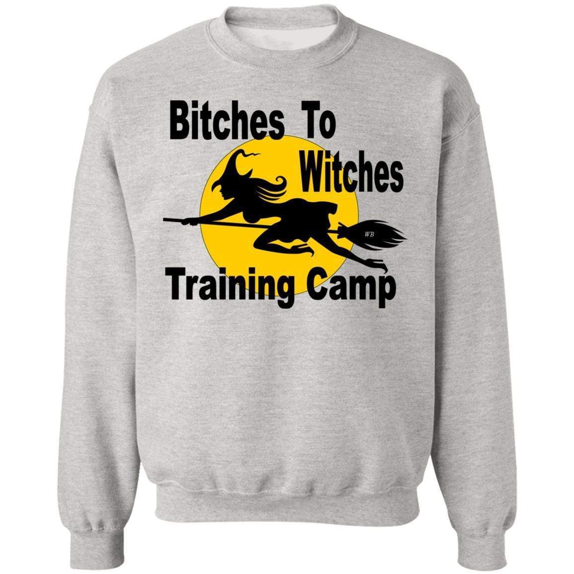 Sweatshirts Ash / S WineyBitches.Co "Bitches To Witches Training Camp" Crewneck Pullover Sweatshirt 8 oz. WineyBitchesCo