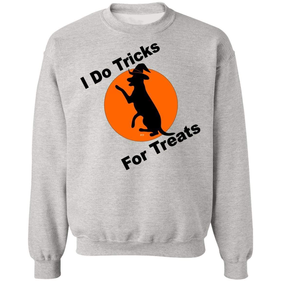 Sweatshirts Ash / S WineyBitches.Co "I Do Tricks For Treats" Dog-Crewneck Pullover Sweatshirt 8 oz. WineyBitchesCo