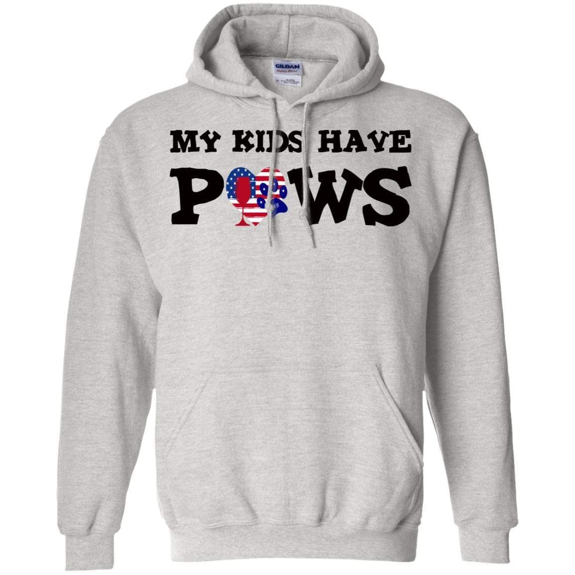 Sweatshirts Ash / S WineyBitches.Co My Kids Have Paws Pullover Hoodie 8 oz. WineyBitchesCo