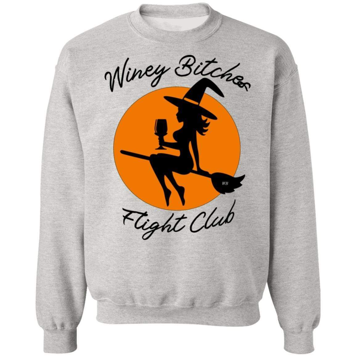 Sweatshirts Ash / S WineyBitches.Co "Winey Bitches Flight Club"Crewneck Pullover Sweatshirt 8 oz. WineyBitchesCo