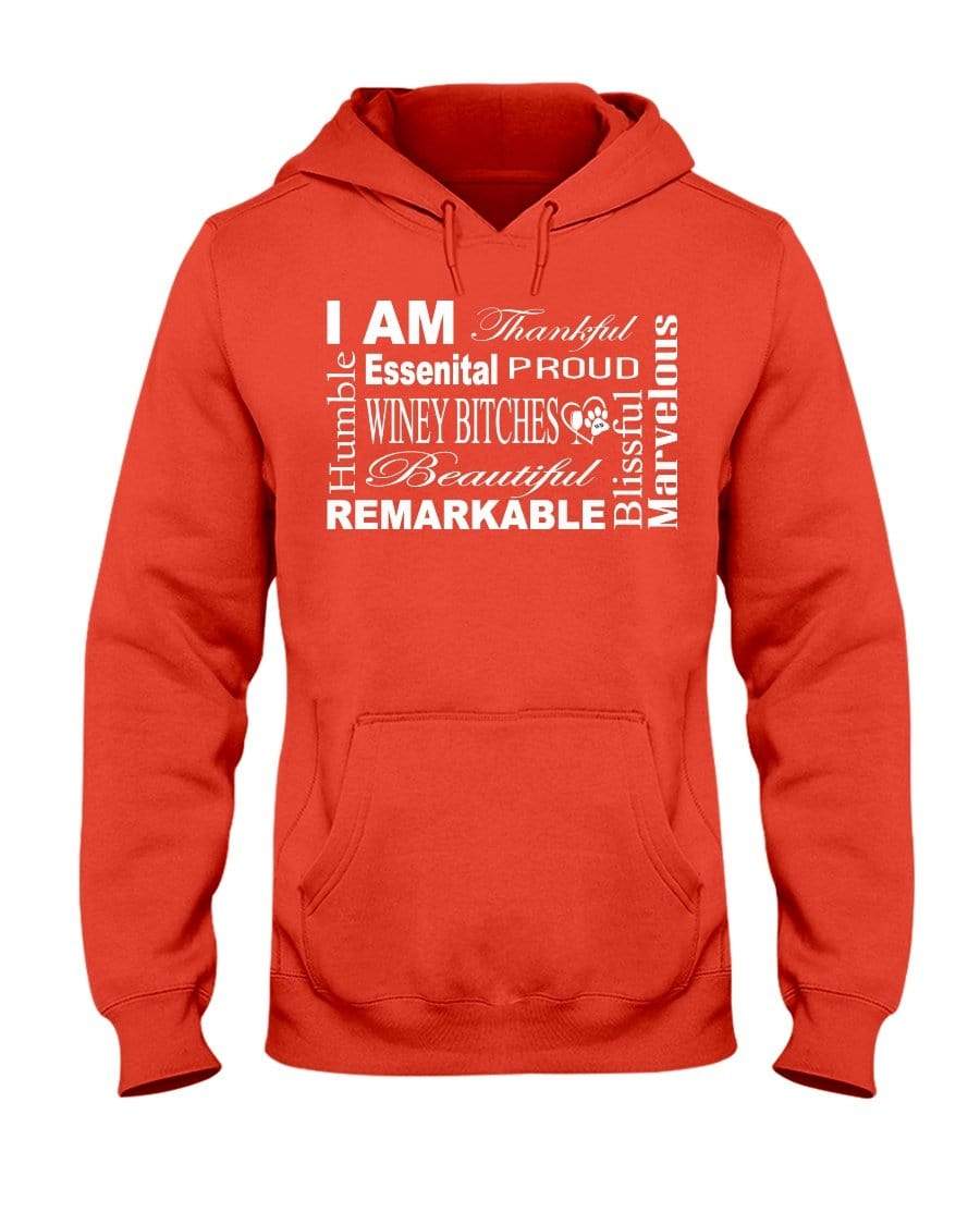 Sweatshirts Burnt Orange / S Winey Bitches Co "I Am Essential" White Letters- 50/50 Hoodie WineyBitchesCo