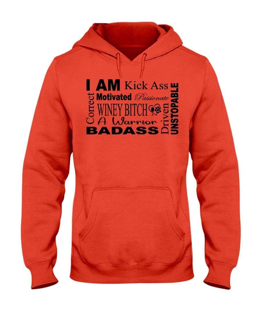 Sweatshirts Burnt Orange / S Winey Bitches Co "I Am Motivated" Black Lettering-50/50 Hoodie WineyBitchesCo
