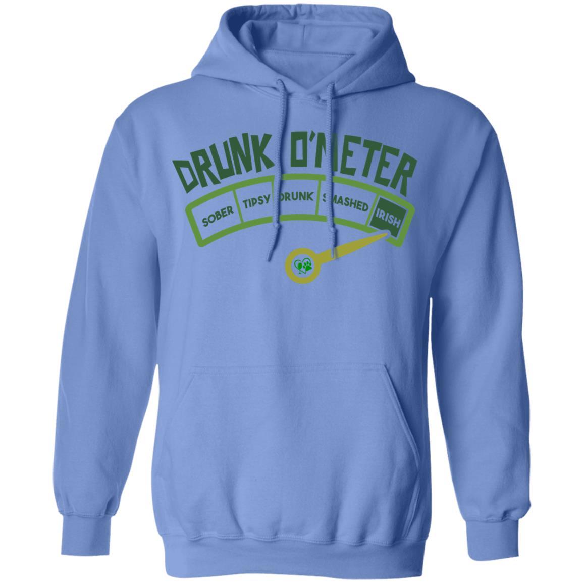 Sweatshirts Carolina Blue / S Winey Bitches Co "Irish Drunk O'Meter" Pullover Hoodie 8 oz. WineyBitchesCo