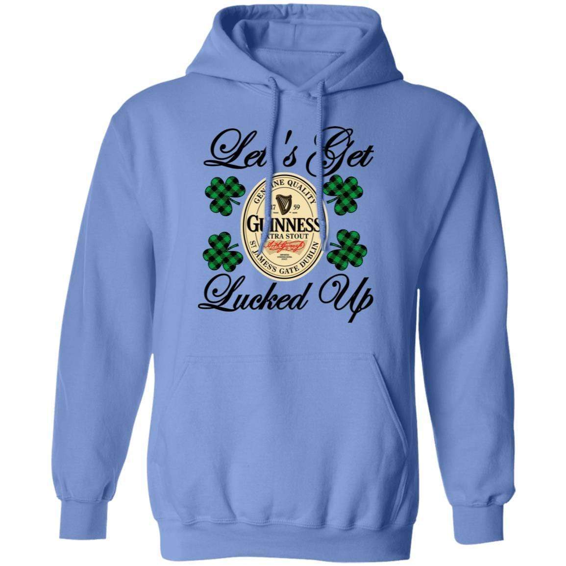 Sweatshirts Carolina Blue / S Winey Bitches Co "Let's Get Lucked Up" Guinness Pullover Hoodie 8 oz. WineyBitchesCo