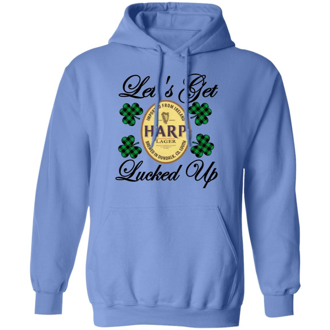 Sweatshirts Carolina Blue / S Winey Bitches Co "Let's Get Lucked Up" Harp Pullover Hoodie 8 oz. WineyBitchesCo