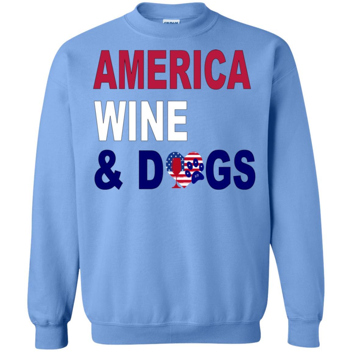Sweatshirts Carolina Blue / S WineyBitches.Co America Wine & Dogs Crewneck Pullover Sweatshirt 8 oz. WineyBitchesCo