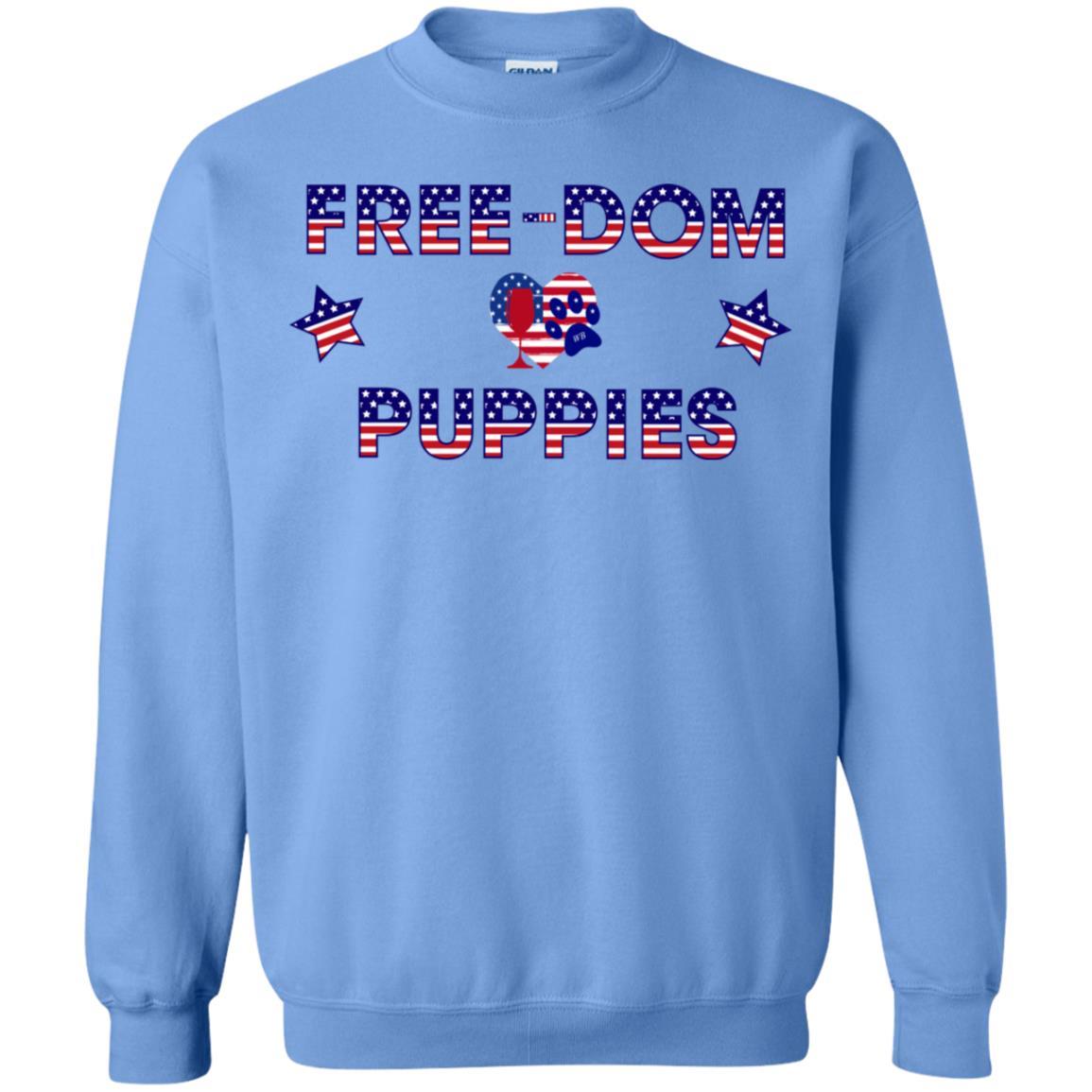 Sweatshirts Carolina Blue / S WineyBitches.Co Free-Dom Puppies Crewneck Pullover Sweatshirt 8 oz. WineyBitchesCo