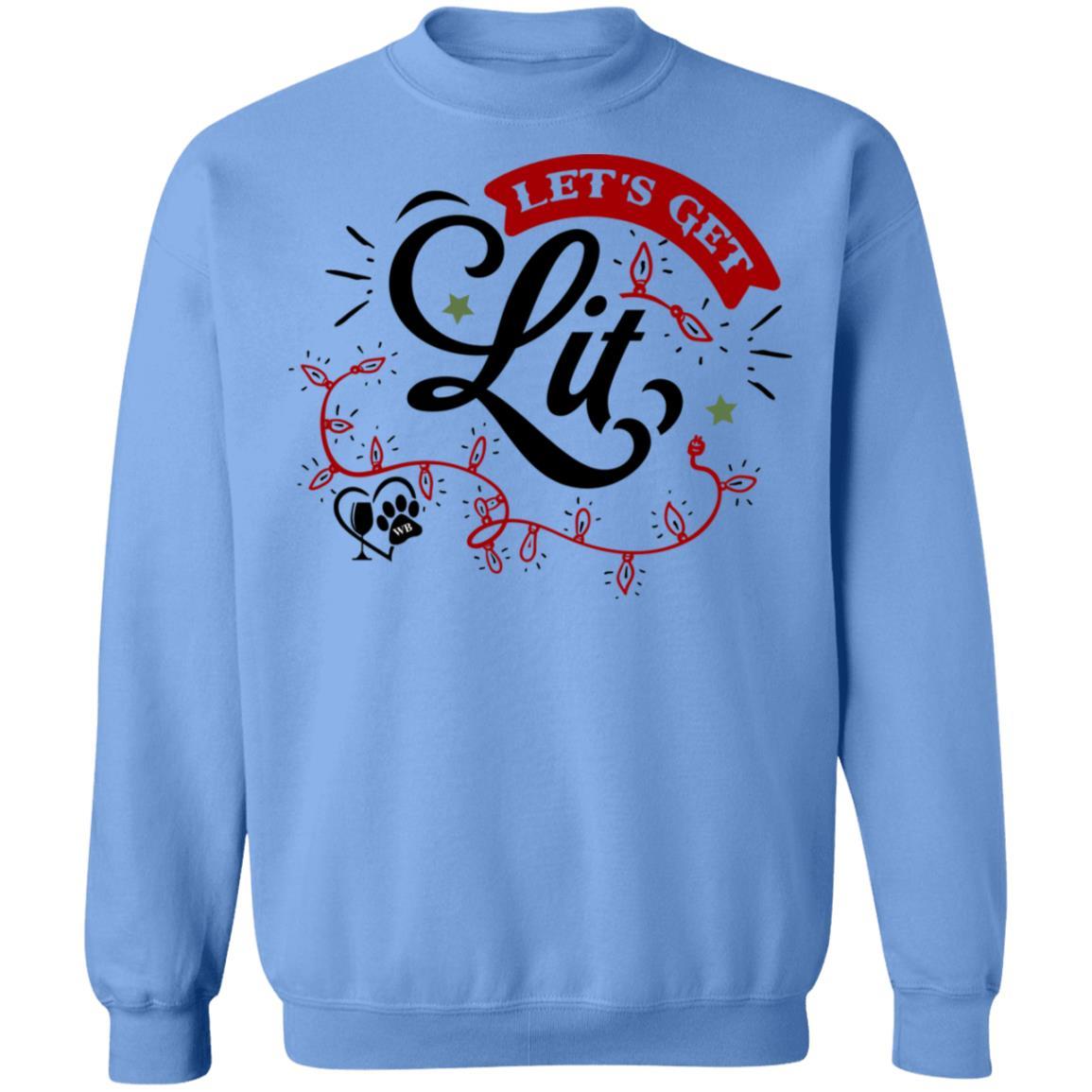 Sweatshirts Carolina Blue / S WineyBitches.Co "Let's Get Lit" Crewneck Pullover Sweatshirt 8 oz. WineyBitchesCo