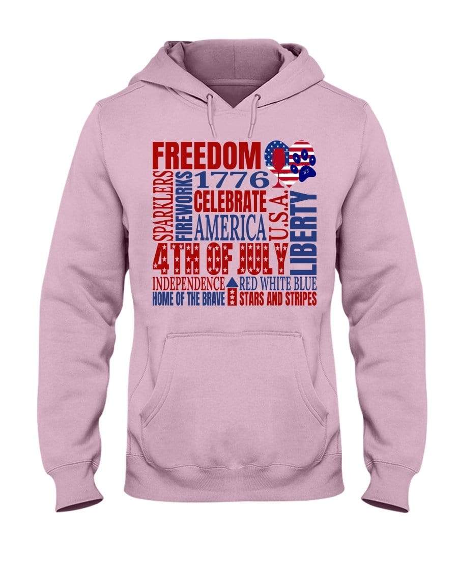Sweatshirts Classic Pink / S Winey Bitches Co "Celebrate America" 50/50 Hoodie WineyBitchesCo