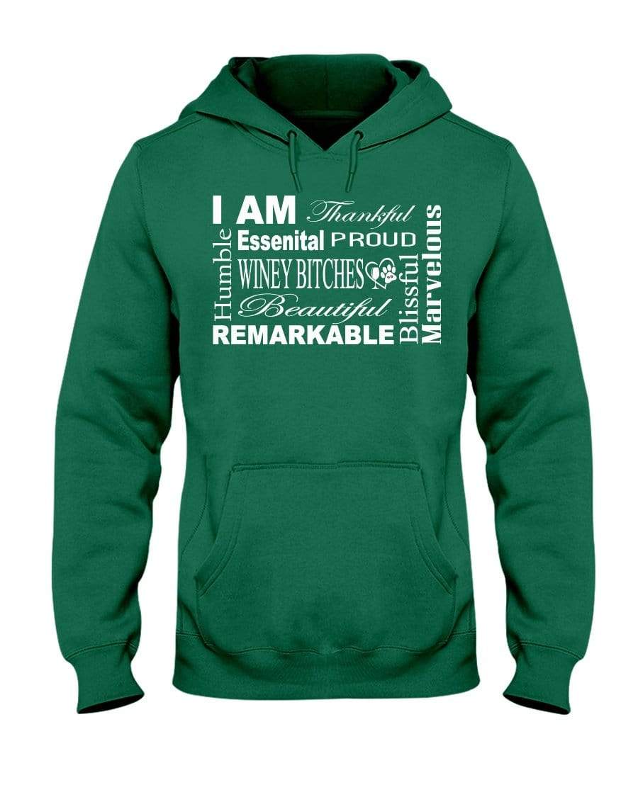 Sweatshirts Clover / S Winey Bitches Co "I Am Essential" White Letters- 50/50 Hoodie WineyBitchesCo