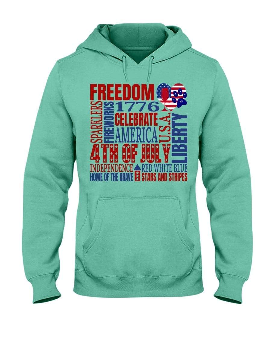 Sweatshirts Cool Mint / S Winey Bitches Co "Celebrate America" 50/50 Hoodie WineyBitchesCo