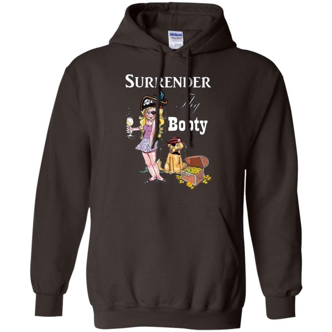 Sweatshirts Dark Chocolate / S WineyBitches.Co Surrender Thy Booty Pullover Hoodie 8 oz. WineyBitchesCo