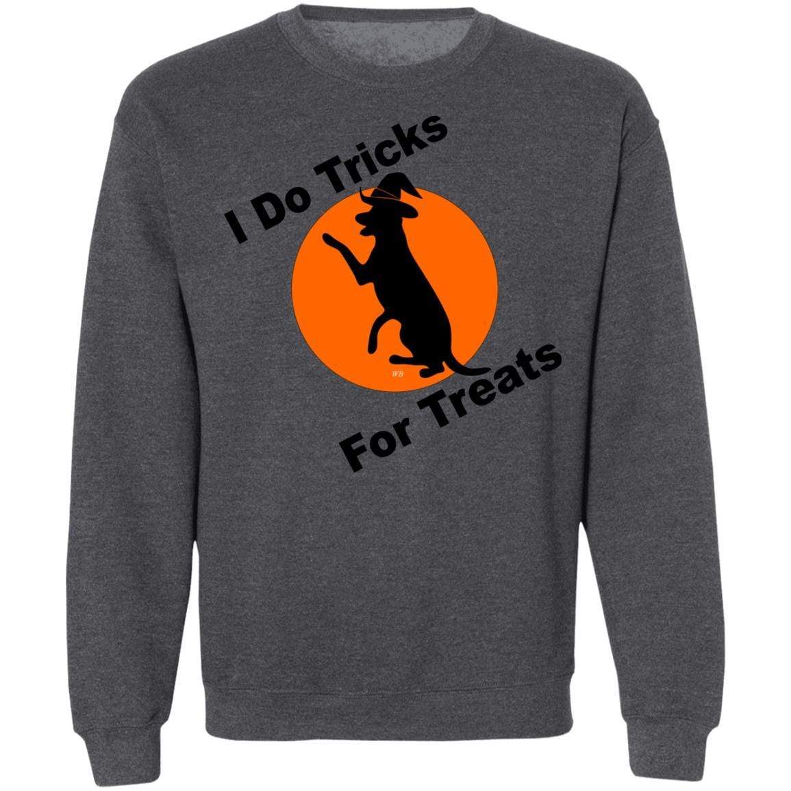 Sweatshirts Dark Heather / S WineyBitches.Co "I Do Tricks For Treats" Dog-Crewneck Pullover Sweatshirt 8 oz. WineyBitchesCo