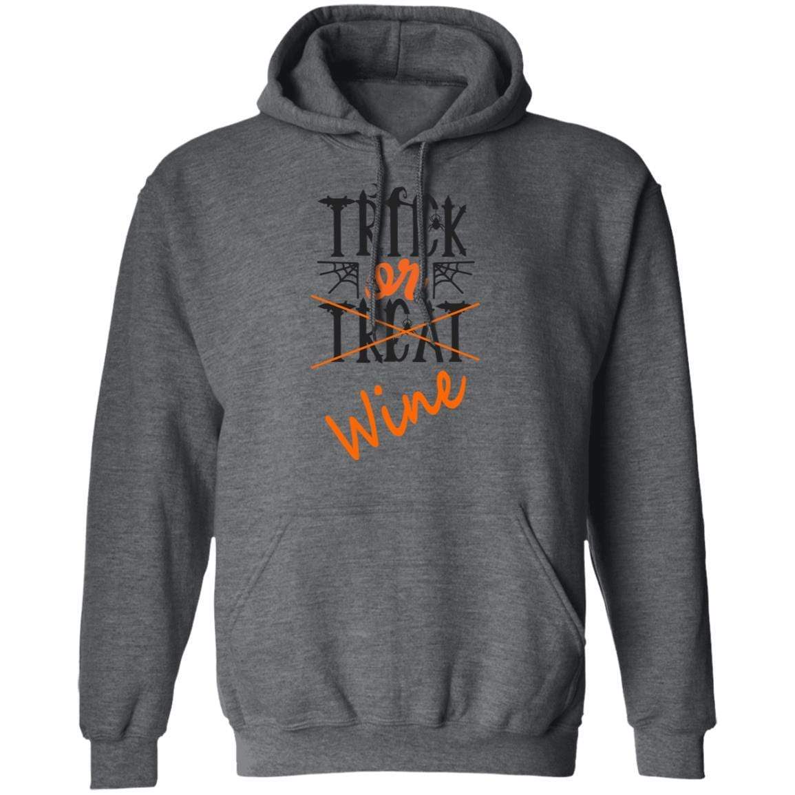 Sweatshirts Dark Heather / S WineyBitches.Co "Trick Or Wine" Halloween Pullover Hoodie 8 oz. WineyBitchesCo