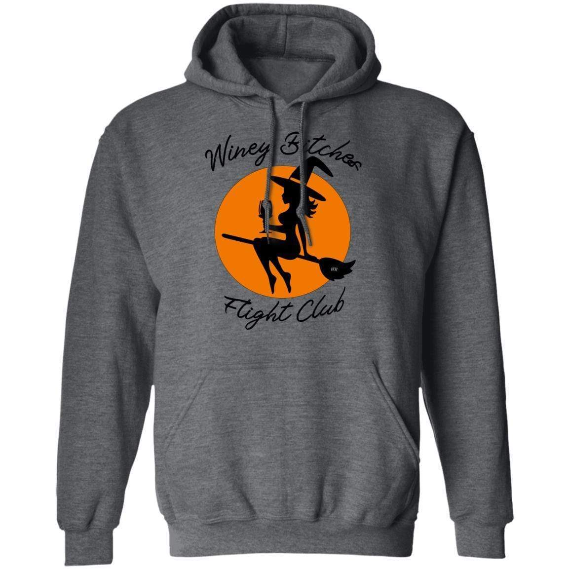 Sweatshirts Dark Heather / S WineyBitches.Co "Winey Bitches Flight Club" Pullover Hoodie 8 oz. WineyBitchesCo