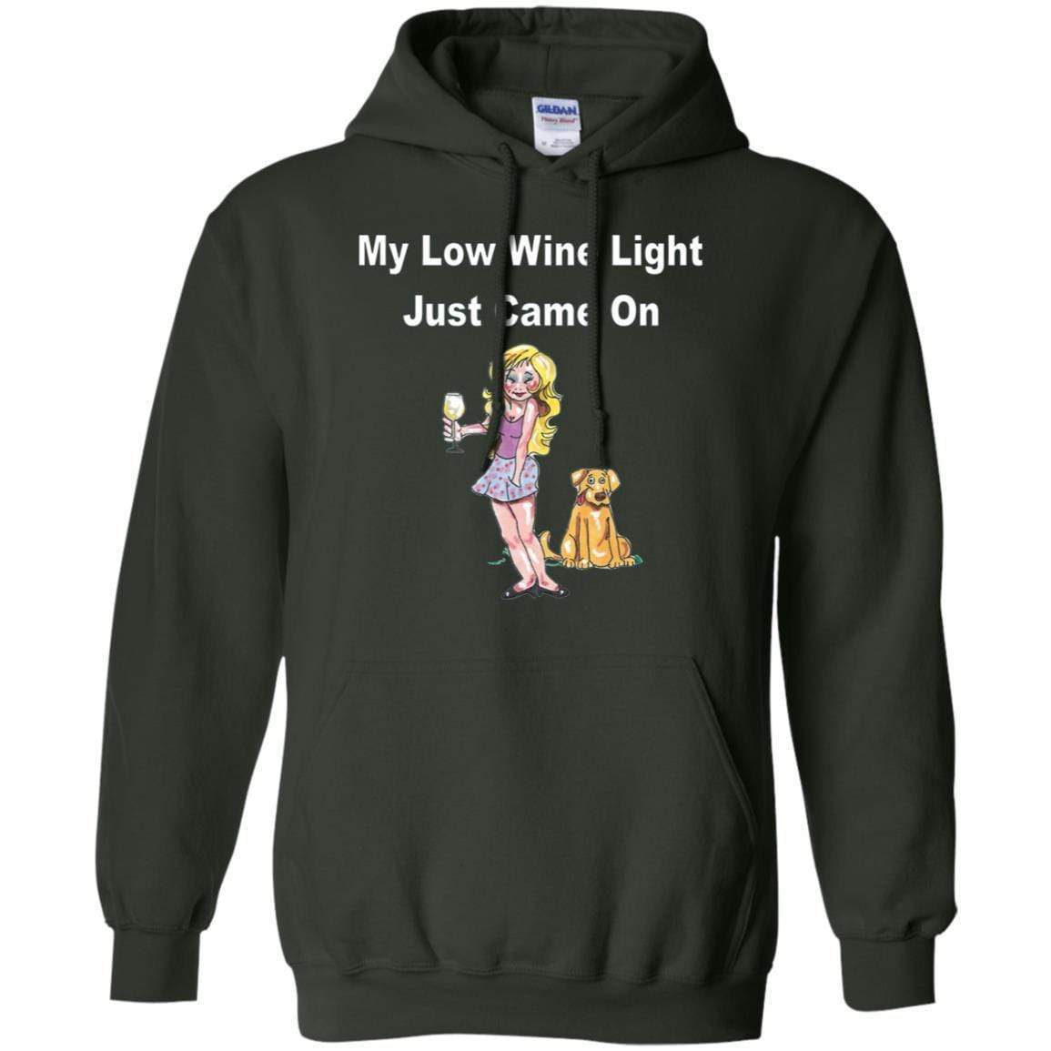 Sweatshirts Forest Green / S WineyBitches.co 'Low Wine Light" Pullover Hoodie 8 oz. WineyBitchesCo