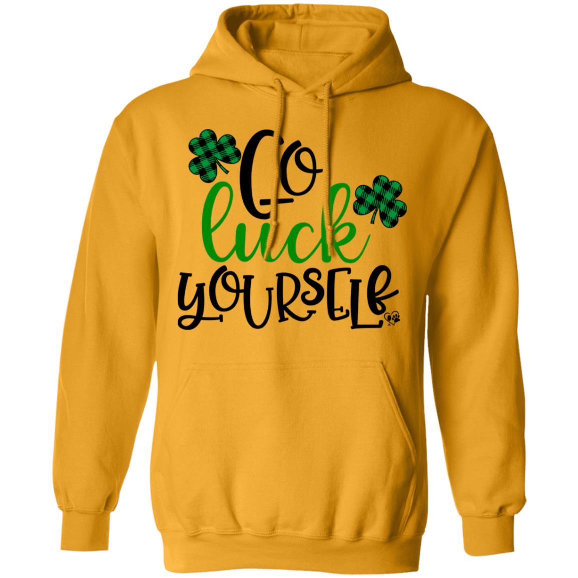 Sweatshirts Gold / S Winey Bitches Co Go Luck Yourself" Pullover Hoodie 8 oz. WineyBitchesCo
