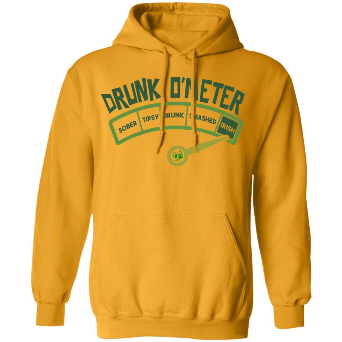 Sweatshirts Gold / S Winey Bitches Co "Irish Drunk O'Meter" Pullover Hoodie 8 oz. WineyBitchesCo