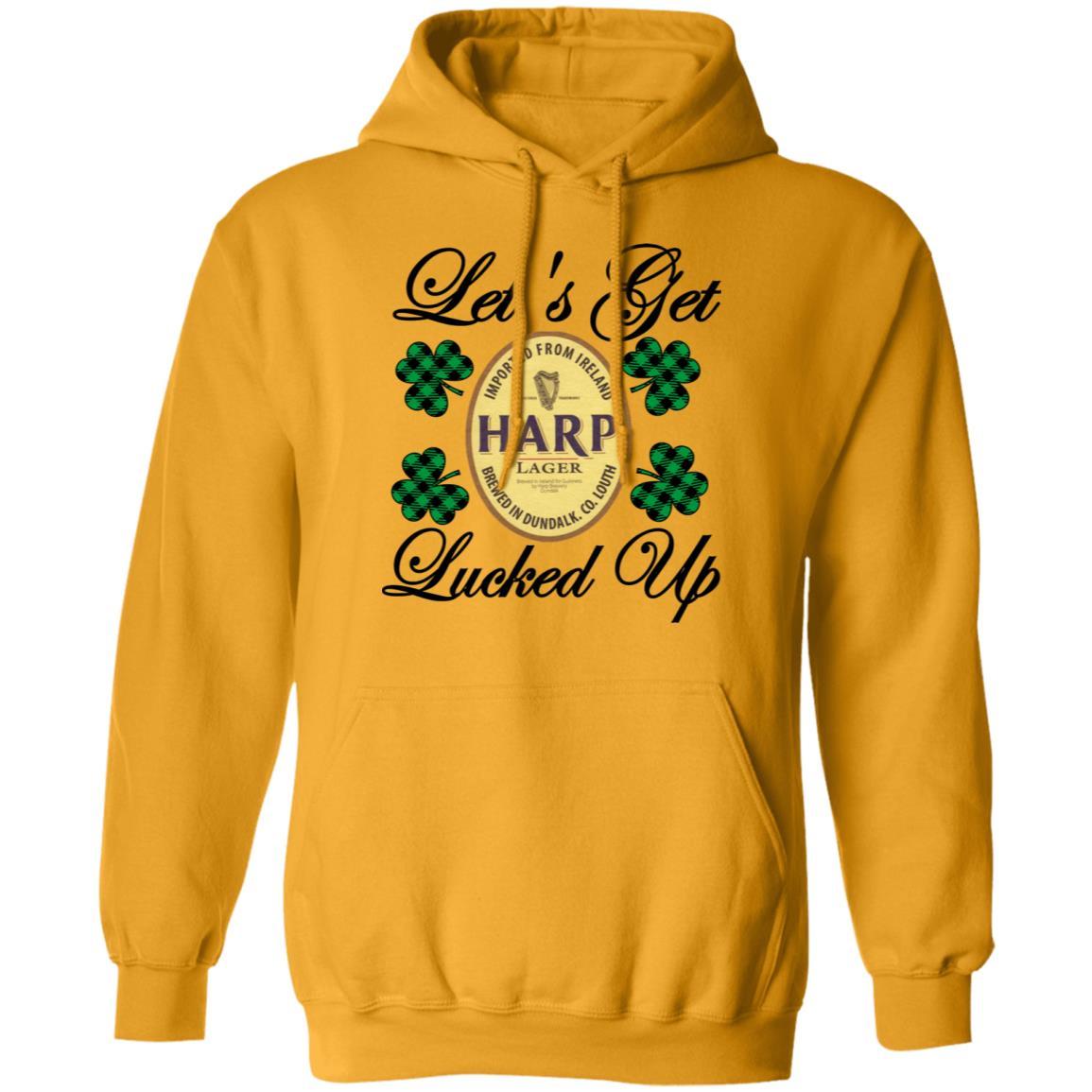 Sweatshirts Gold / S Winey Bitches Co "Let's Get Lucked Up" Harp Pullover Hoodie 8 oz. WineyBitchesCo