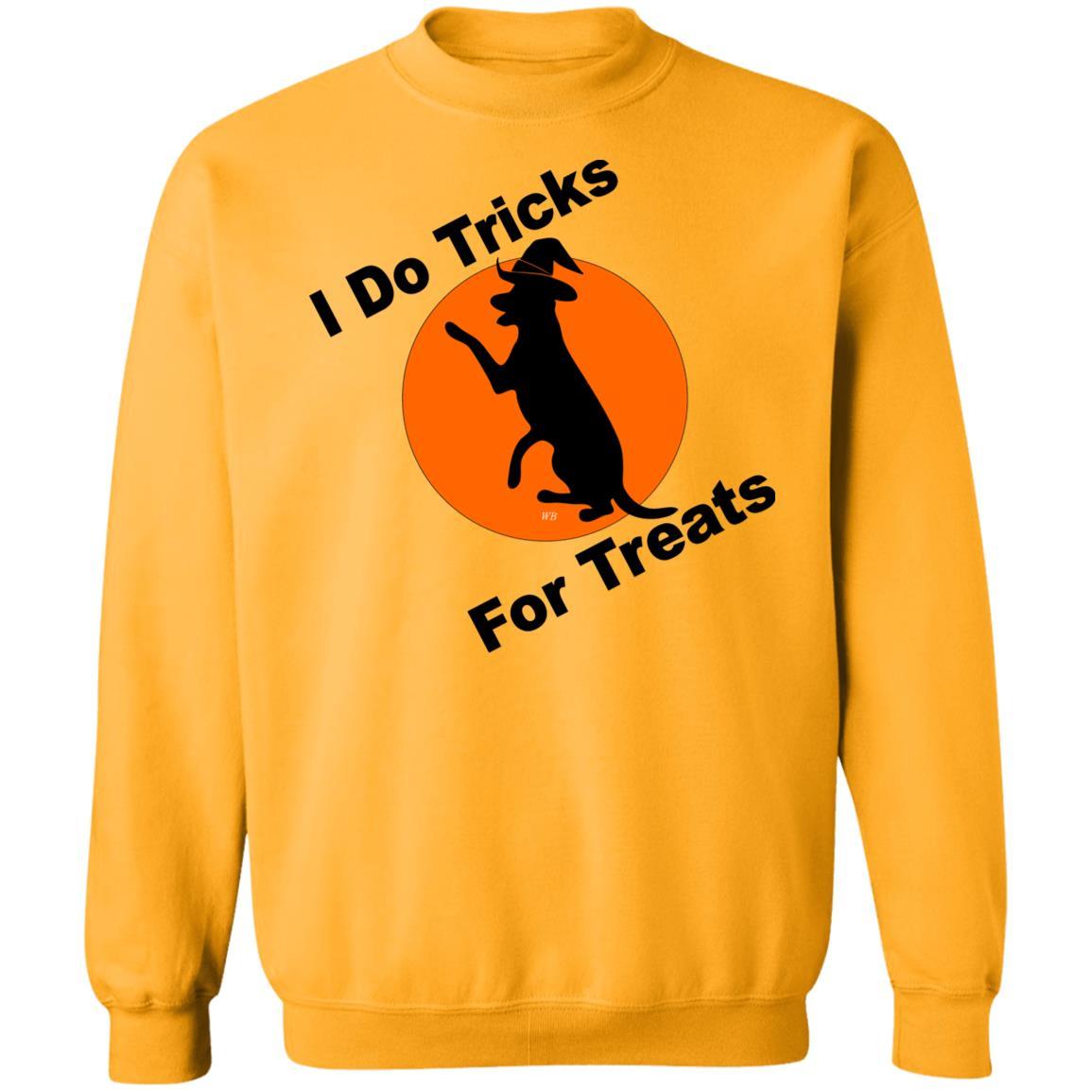 Sweatshirts Gold / S WineyBitches.Co "I Do Tricks For Treats" Dog-Crewneck Pullover Sweatshirt 8 oz. WineyBitchesCo