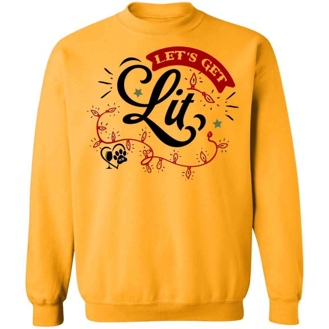 Sweatshirts Gold / S WineyBitches.Co "Let's Get Lit" Crewneck Pullover Sweatshirt 8 oz. WineyBitchesCo