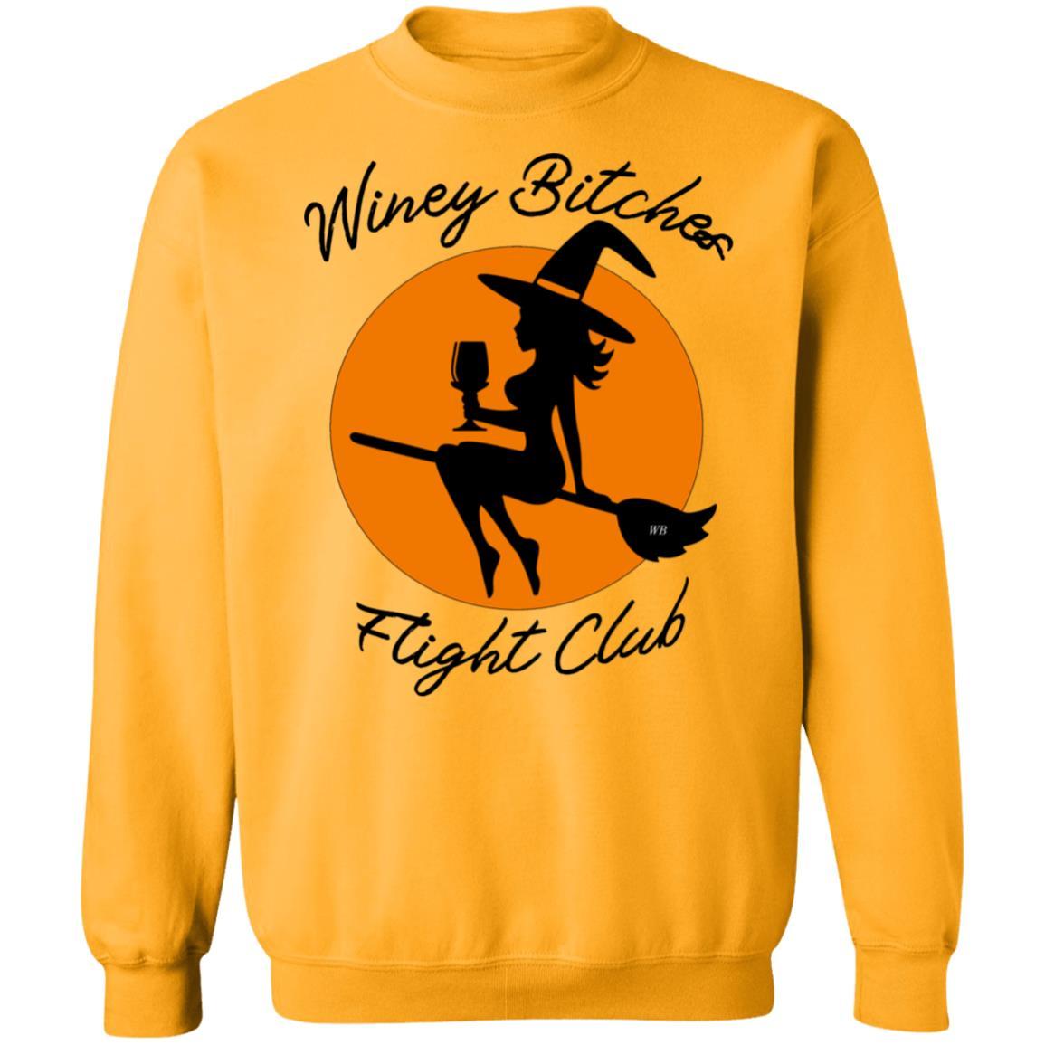 Sweatshirts Gold / S WineyBitches.Co "Winey Bitches Flight Club"Crewneck Pullover Sweatshirt 8 oz. WineyBitchesCo