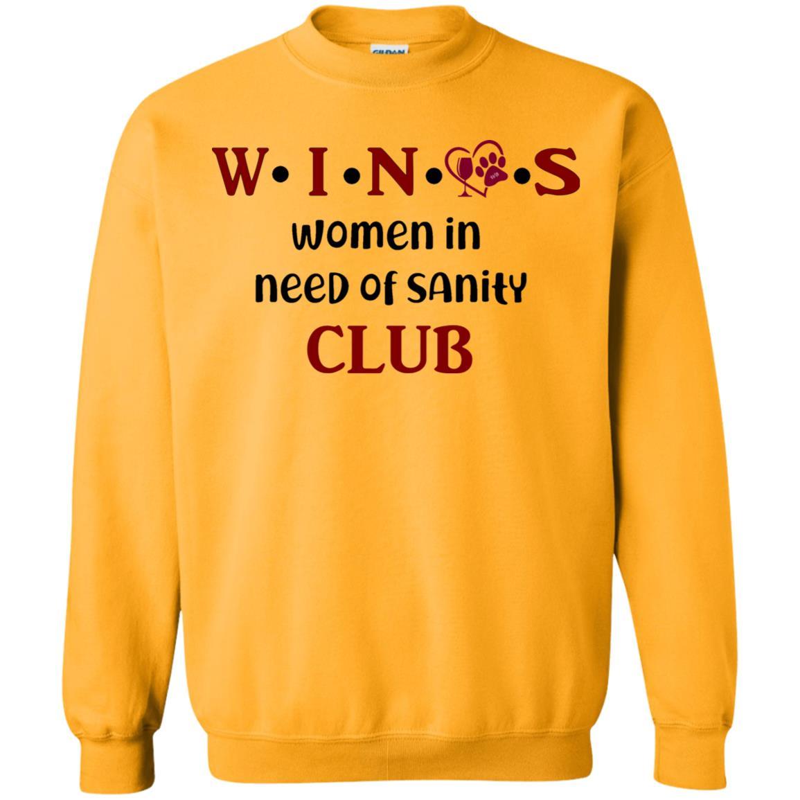 Sweatshirts Gold / S WineyBitches.Co WINOS Club Crewneck Pullover Sweatshirt 8 oz. (Burg Lettering) WineyBitchesCo