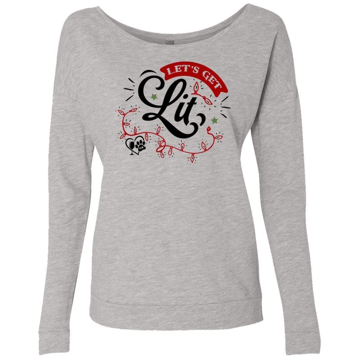 Sweatshirts Heather Grey / S WineyBitches.Co Ladies' "Let's Get Lit" French Terry Scoop WineyBitchesCo