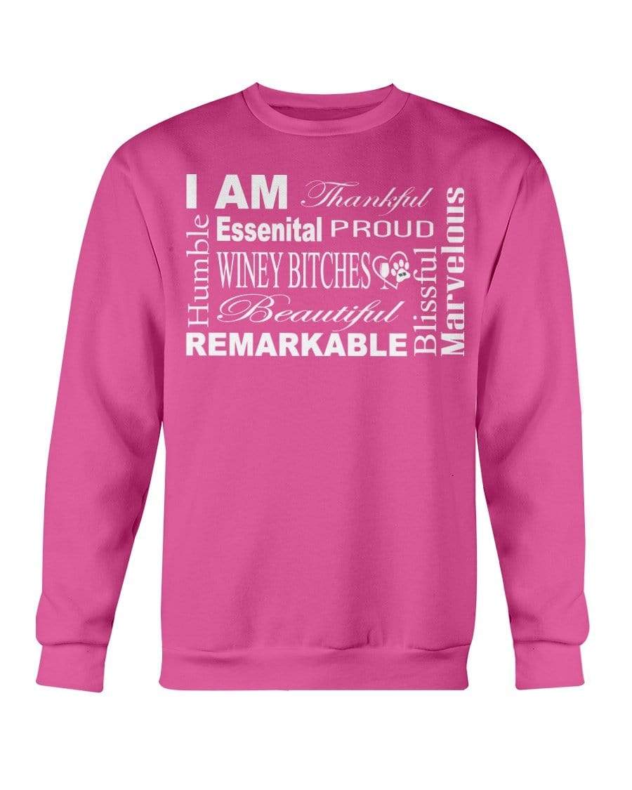 Sweatshirts Heliconia / S Winey Bitches Co "I Am Essential" White Letters-Sweatshirt - Crew WineyBitchesCo