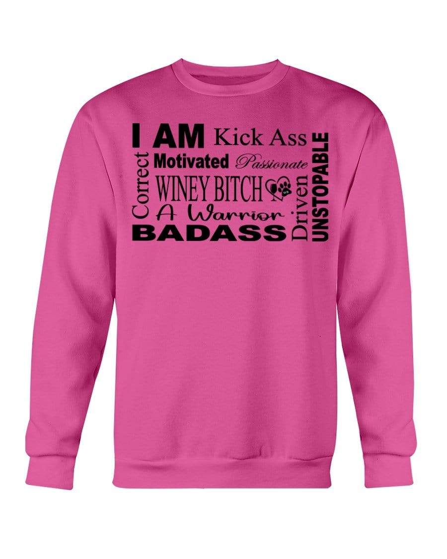 Sweatshirts Heliconia / S Winey Bitches Co "I Am Motivated" Black Lettering- Sweatshirt - Crew WineyBitchesCo