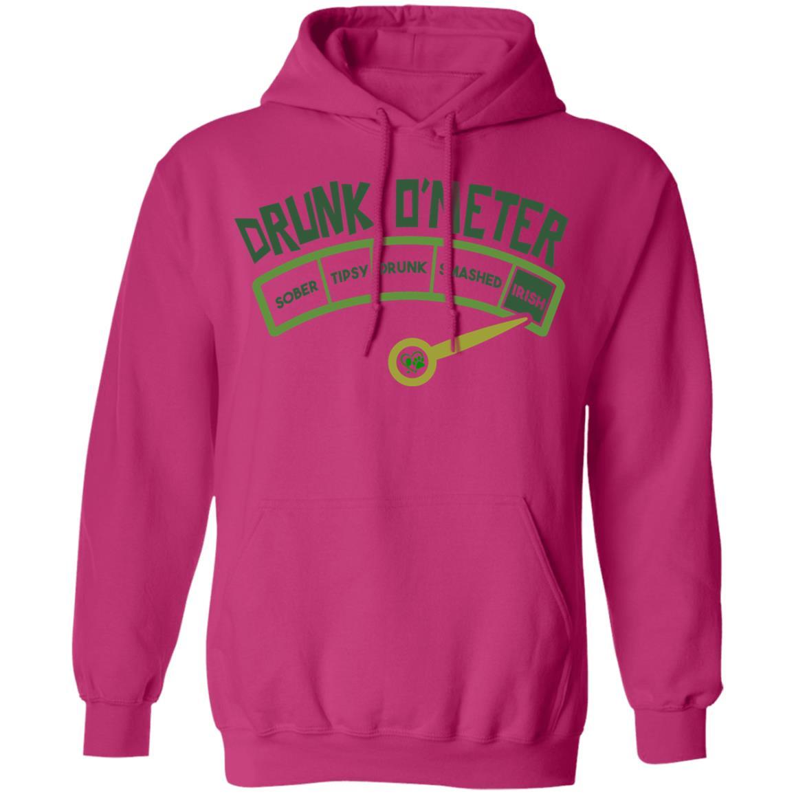 Sweatshirts Heliconia / S Winey Bitches Co "Irish Drunk O'Meter" Pullover Hoodie 8 oz. WineyBitchesCo
