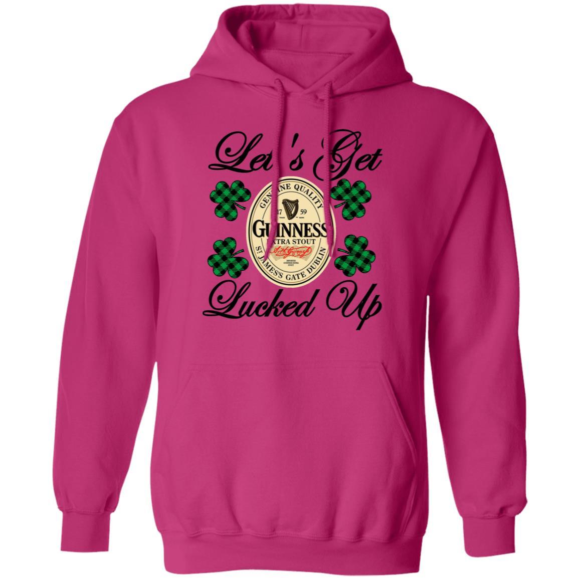 Sweatshirts Heliconia / S Winey Bitches Co "Let's Get Lucked Up" Guinness Pullover Hoodie 8 oz. WineyBitchesCo