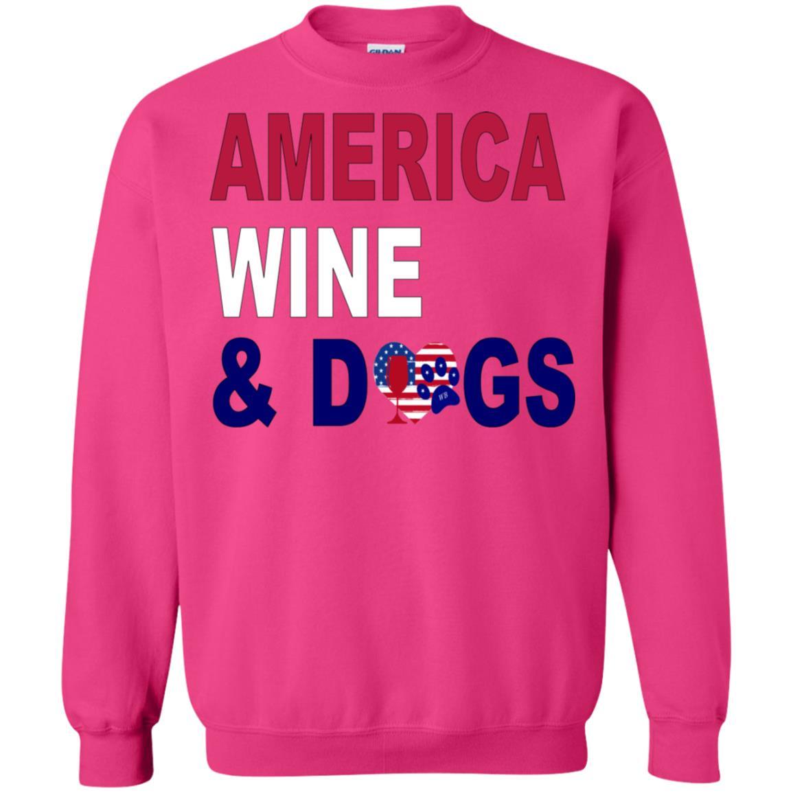 Sweatshirts Heliconia / S WineyBitches.Co America Wine & Dogs Crewneck Pullover Sweatshirt 8 oz. WineyBitchesCo