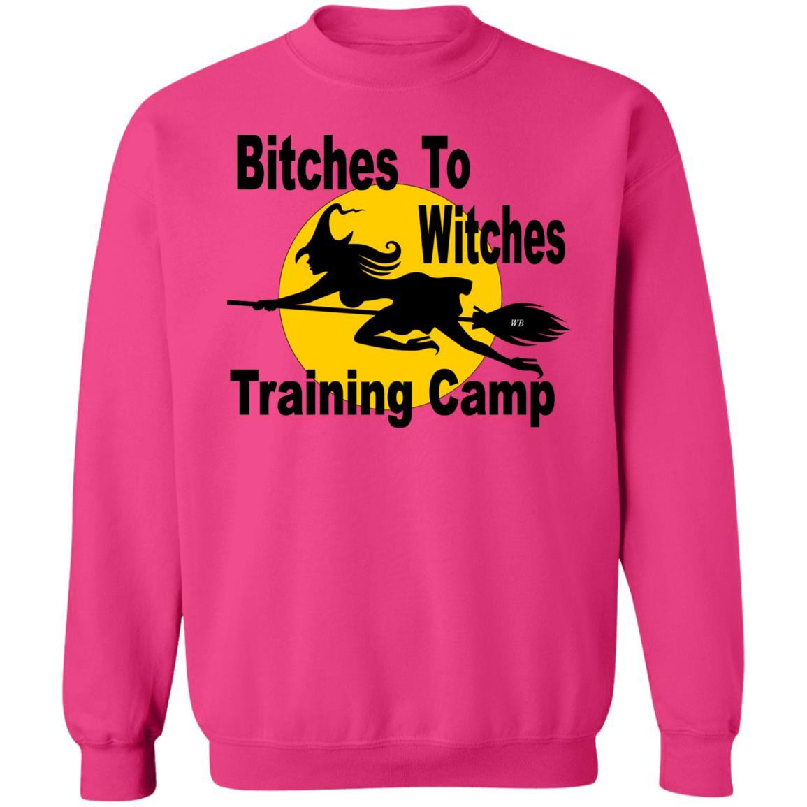 Sweatshirts Heliconia / S WineyBitches.Co "Bitches To Witches Training Camp" Crewneck Pullover Sweatshirt 8 oz. WineyBitchesCo